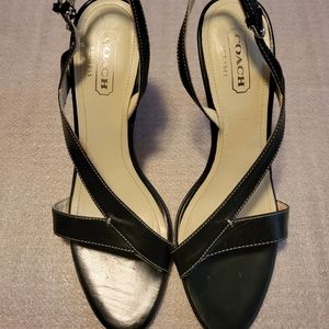Coach Kyra Leather Slingback Sandals